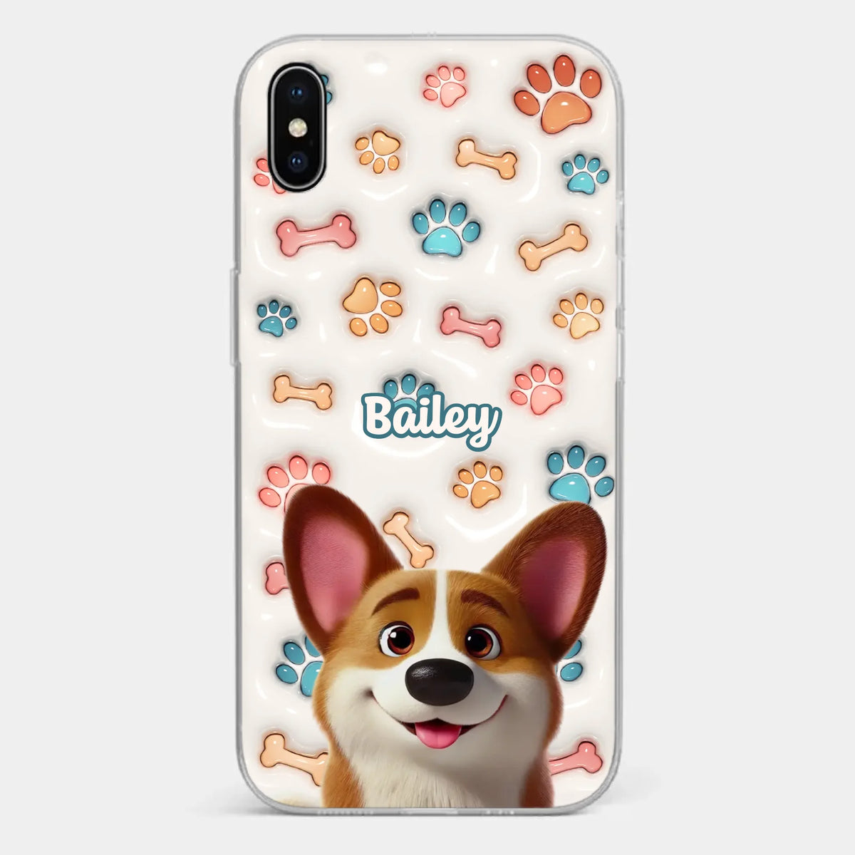 Barking With Joy - Dog Personalized Custom 3D Inflated Effect Printed Clear Phone Case - Gift For Pet Owners, Pet Lovers