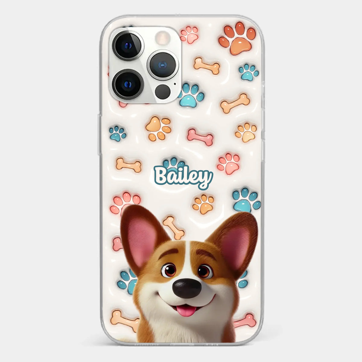 Barking With Joy - Dog Personalized Custom 3D Inflated Effect Printed Clear Phone Case - Gift For Pet Owners, Pet Lovers