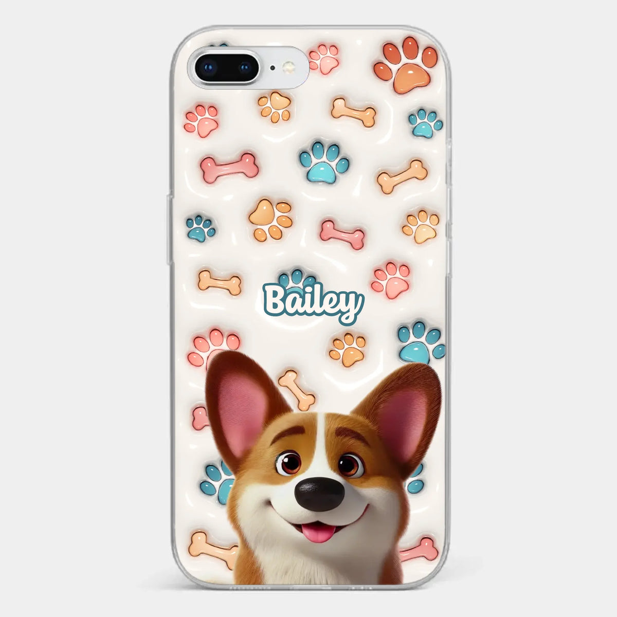 Barking With Joy - Dog Personalized Custom 3D Inflated Effect Printed Clear Phone Case - Gift For Pet Owners, Pet Lovers
