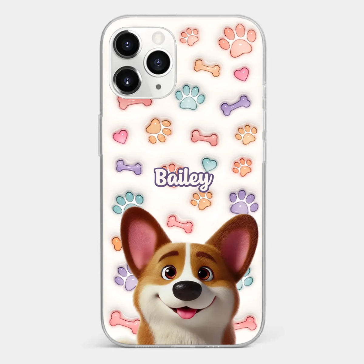 Life’s Ruff, But I’ve Got My Pup - Dog Personalized Custom 3D Inflated Effect Printed Clear Phone Case - Gift For Pet Owners, Pet Lovers