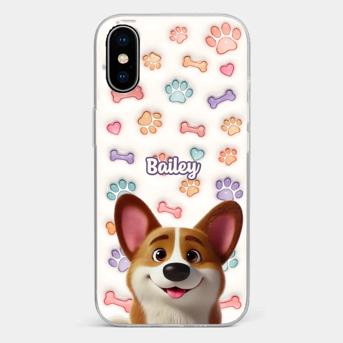 Life’s Ruff, But I’ve Got My Pup - Dog Personalized Custom 3D Inflated Effect Printed Clear Phone Case - Gift For Pet Owners, Pet Lovers