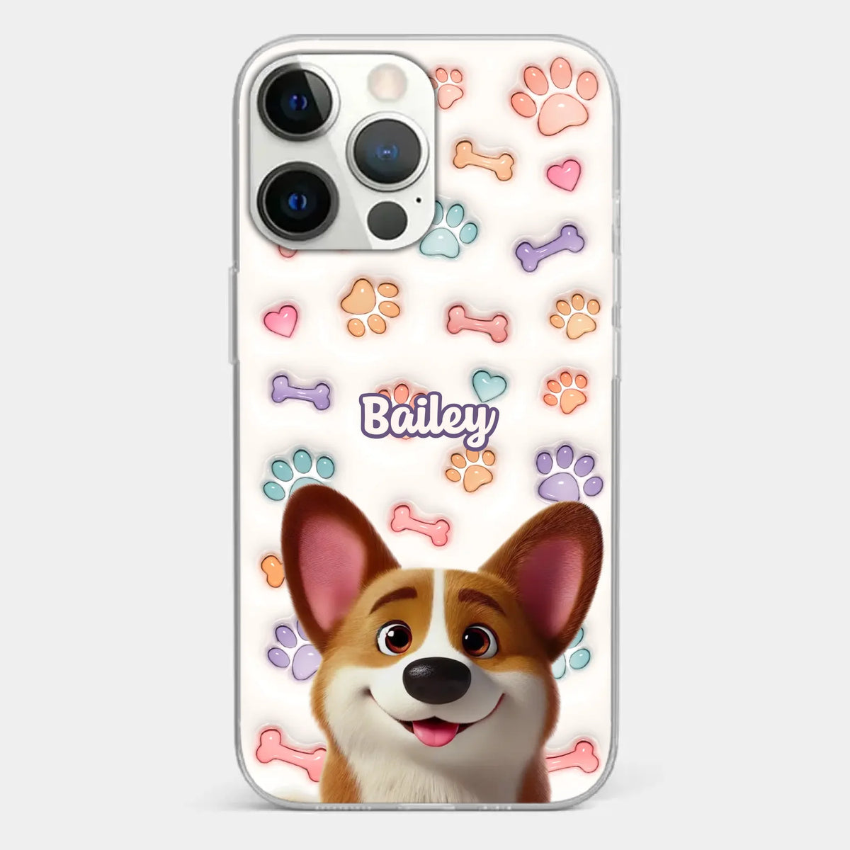 Life’s Ruff, But I’ve Got My Pup - Dog Personalized Custom 3D Inflated Effect Printed Clear Phone Case - Gift For Pet Owners, Pet Lovers