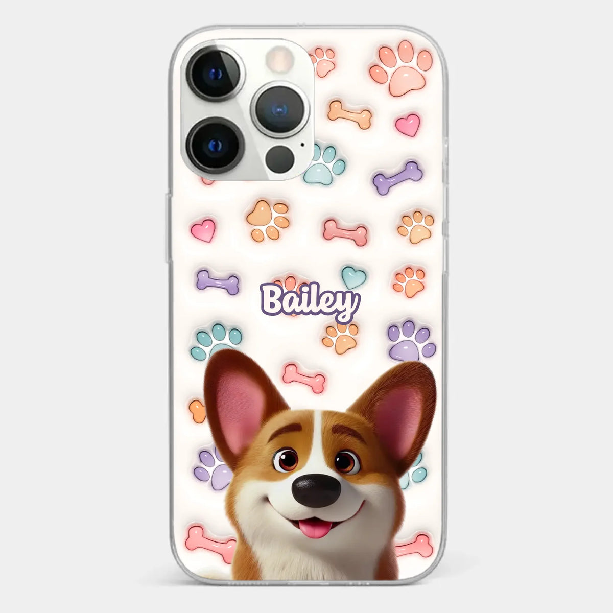 Life’s Ruff, But I’ve Got My Pup - Dog Personalized Custom 3D Inflated Effect Printed Clear Phone Case - Gift For Pet Owners, Pet Lovers