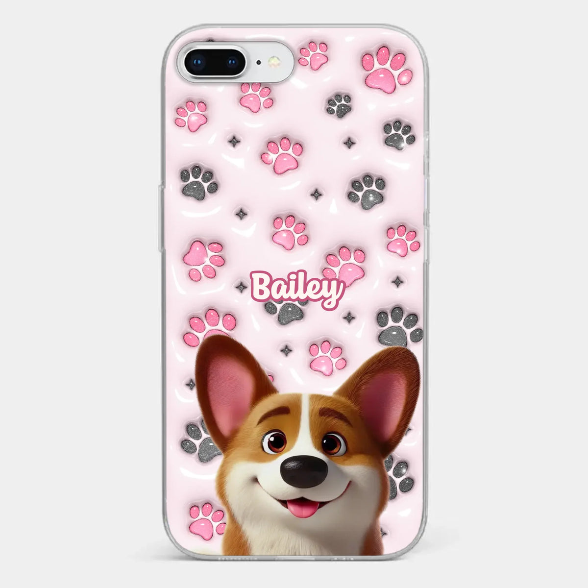 Loyal Paws, Endless Love - Dog Personalized Custom 3D Inflated Effect Printed Clear Phone Case - Gift For Pet Owners, Pet Lovers