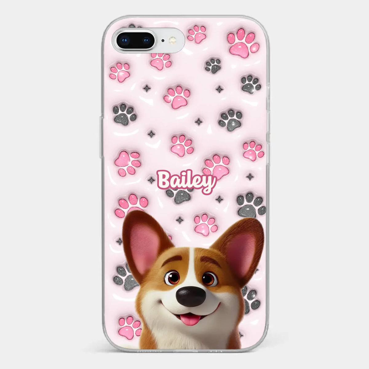 Loyal Paws, Endless Love - Dog Personalized Custom 3D Inflated Effect Printed Clear Phone Case - Gift For Pet Owners, Pet Lovers