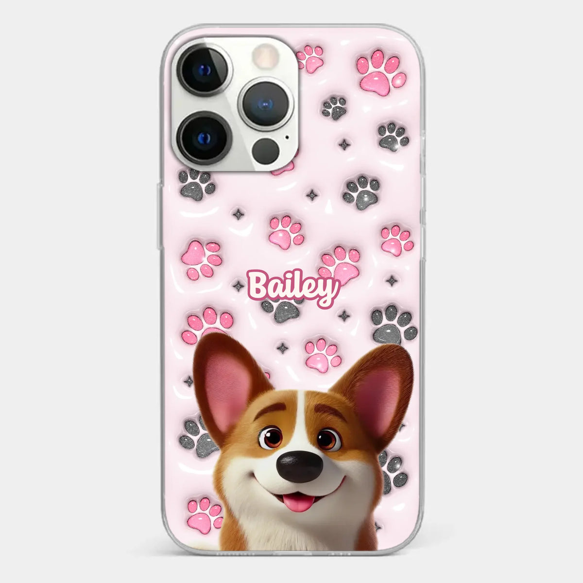 Loyal Paws, Endless Love - Dog Personalized Custom 3D Inflated Effect Printed Clear Phone Case - Gift For Pet Owners, Pet Lovers