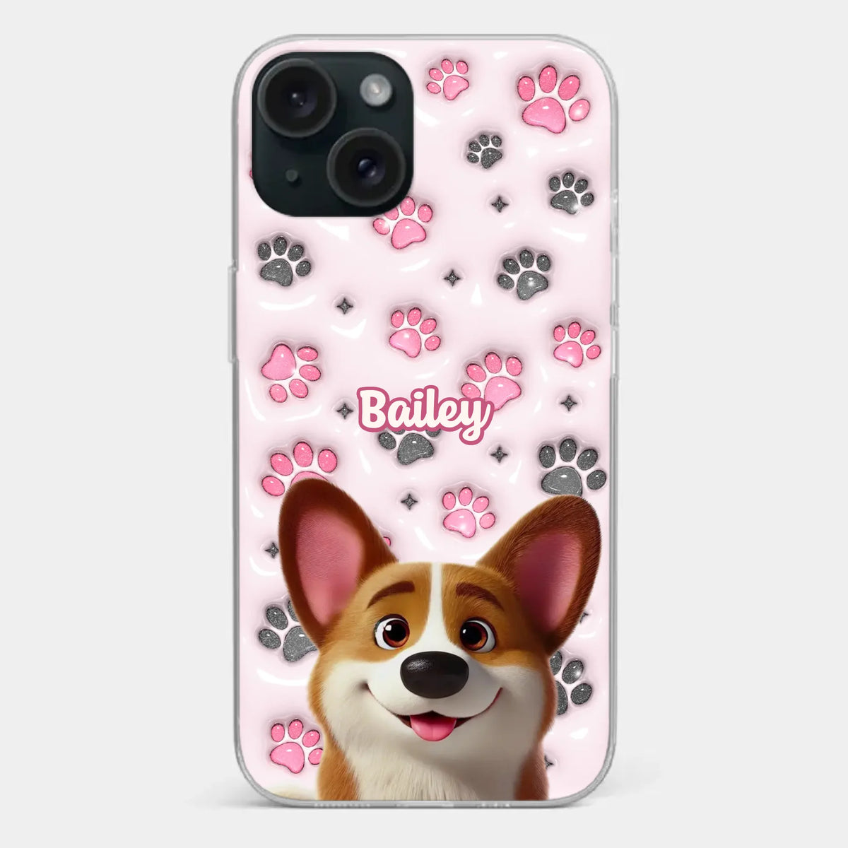 Loyal Paws, Endless Love - Dog Personalized Custom 3D Inflated Effect Printed Clear Phone Case - Gift For Pet Owners, Pet Lovers