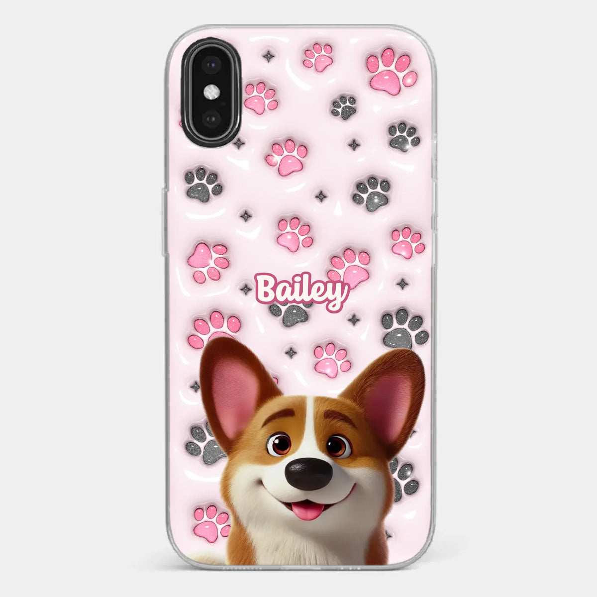 Loyal Paws, Endless Love - Dog Personalized Custom 3D Inflated Effect Printed Clear Phone Case - Gift For Pet Owners, Pet Lovers