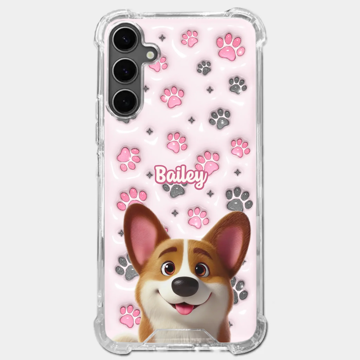 Loyal Paws, Endless Love - Dog Personalized Custom 3D Inflated Effect Printed Clear Phone Case - Gift For Pet Owners, Pet Lovers