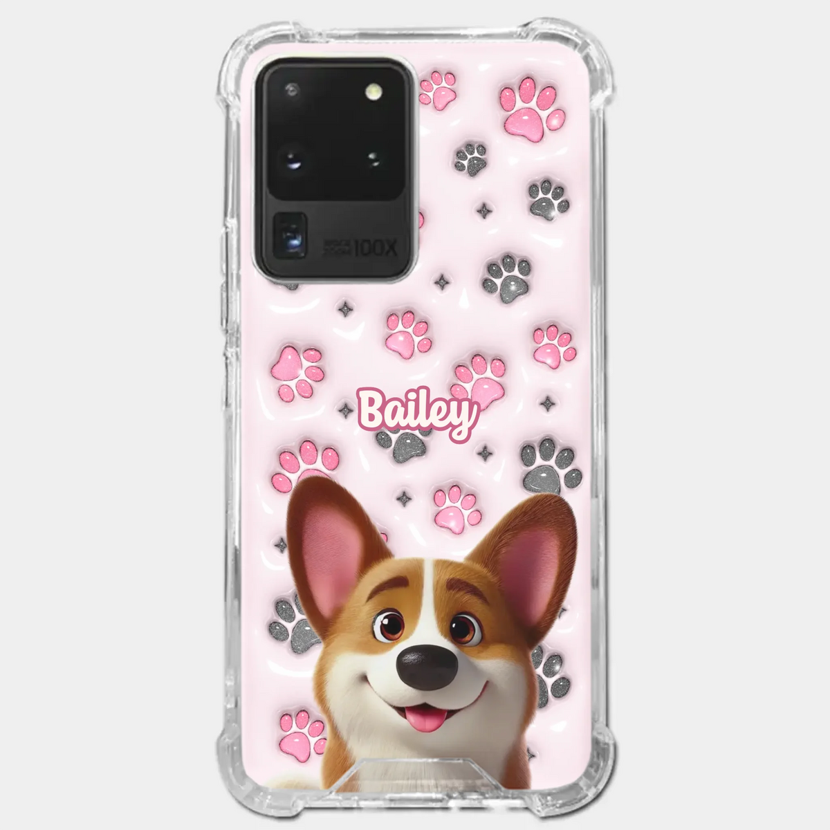 Loyal Paws, Endless Love - Dog Personalized Custom 3D Inflated Effect Printed Clear Phone Case - Gift For Pet Owners, Pet Lovers