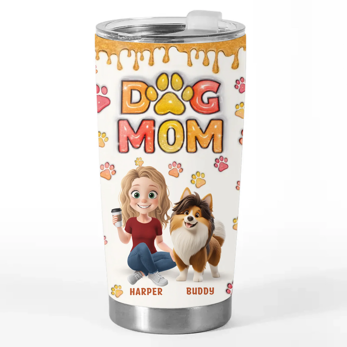 Fur Babies, Forever - Dog Personalized Custom 3D Inflated Effect Printed Tumbler - Gift For Pet Owners, Pet Lovers