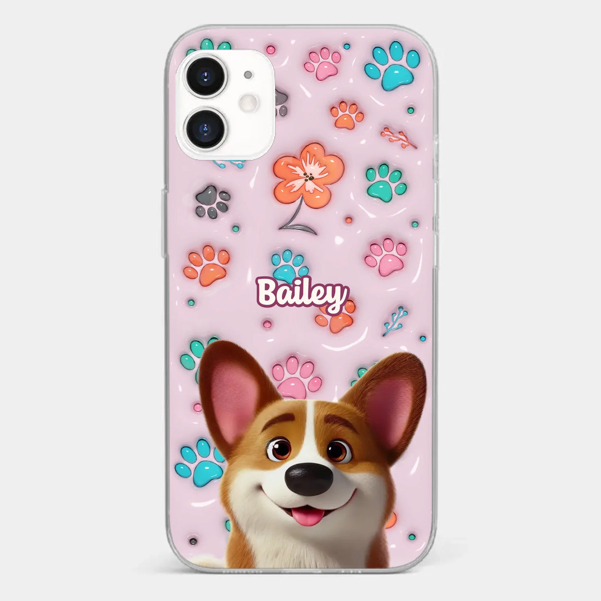 Loyal Hearts Have Four Paws- Dog Personalized Custom 3D Inflated Effect Printed Clear Phone Case - Gift For Pet Owners, Pet Lover