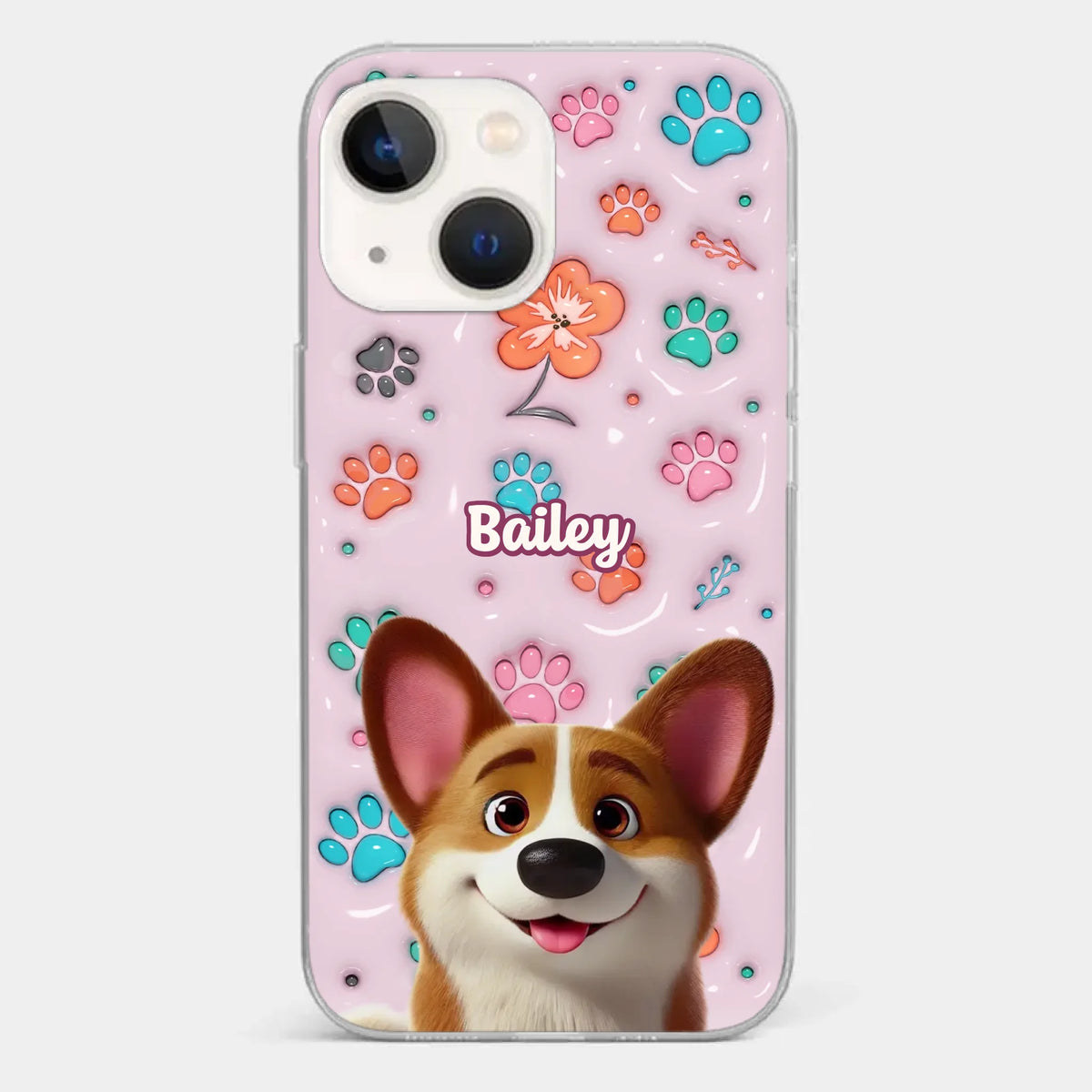 Loyal Hearts Have Four Paws- Dog Personalized Custom 3D Inflated Effect Printed Clear Phone Case - Gift For Pet Owners, Pet Lover