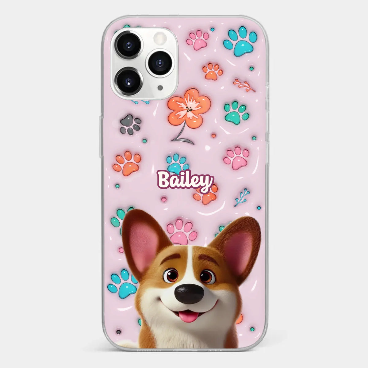 Loyal Hearts Have Four Paws- Dog Personalized Custom 3D Inflated Effect Printed Clear Phone Case - Gift For Pet Owners, Pet Lover