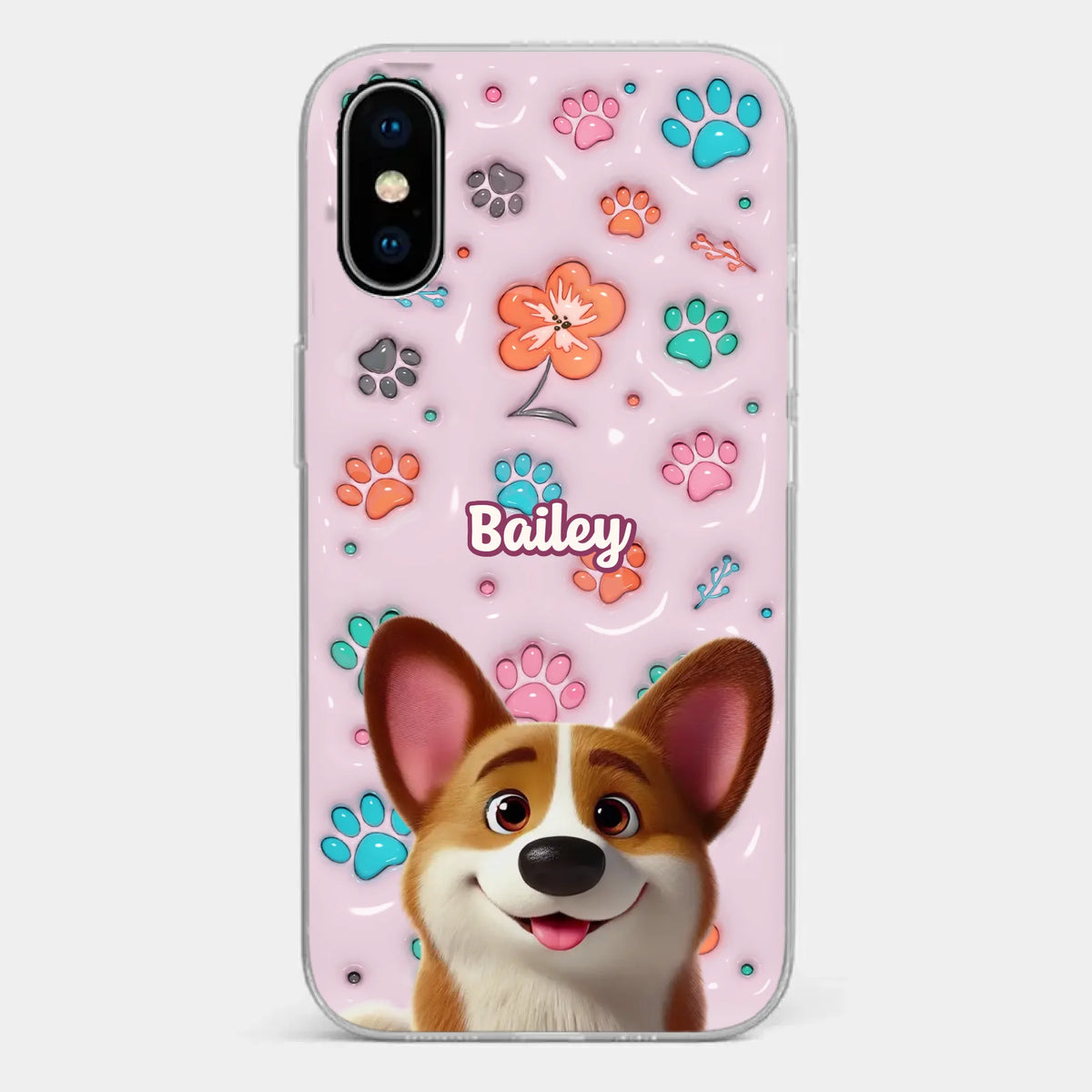Loyal Hearts Have Four Paws- Dog Personalized Custom 3D Inflated Effect Printed Clear Phone Case - Gift For Pet Owners, Pet Lover