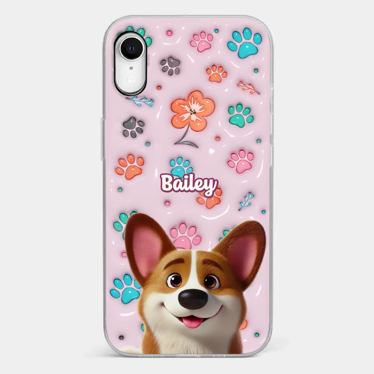 Loyal Hearts Have Four Paws- Dog Personalized Custom 3D Inflated Effect Printed Clear Phone Case - Gift For Pet Owners, Pet Lover