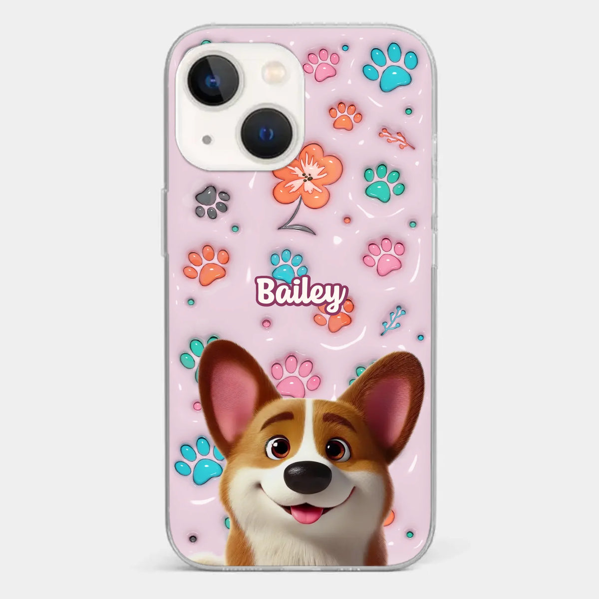 Loyal Hearts Have Four Paws- Dog Personalized Custom 3D Inflated Effect Printed Clear Phone Case - Gift For Pet Owners, Pet Lover