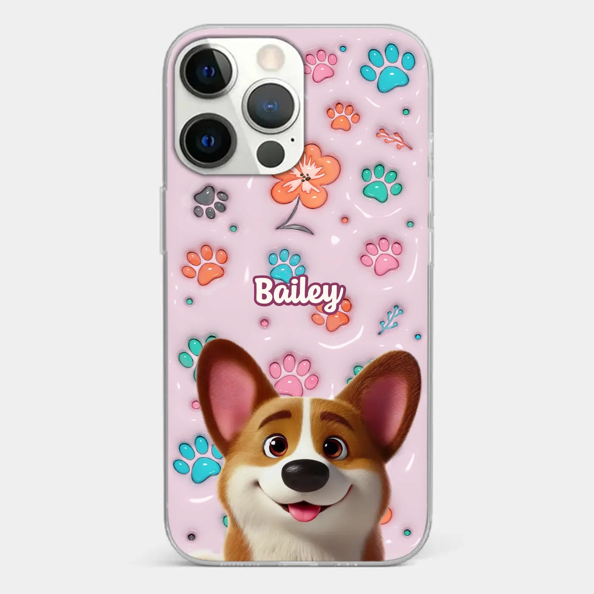 Loyal Hearts Have Four Paws- Dog Personalized Custom 3D Inflated Effect Printed Clear Phone Case - Gift For Pet Owners, Pet Lover
