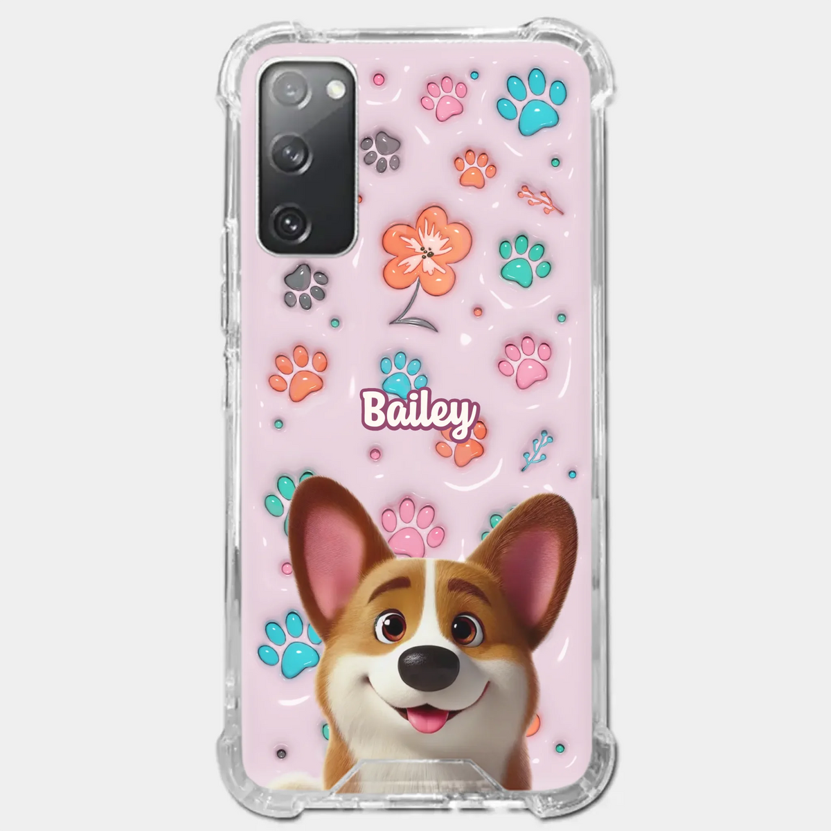 Loyal Hearts Have Four Paws- Dog Personalized Custom 3D Inflated Effect Printed Clear Phone Case - Gift For Pet Owners, Pet Lover