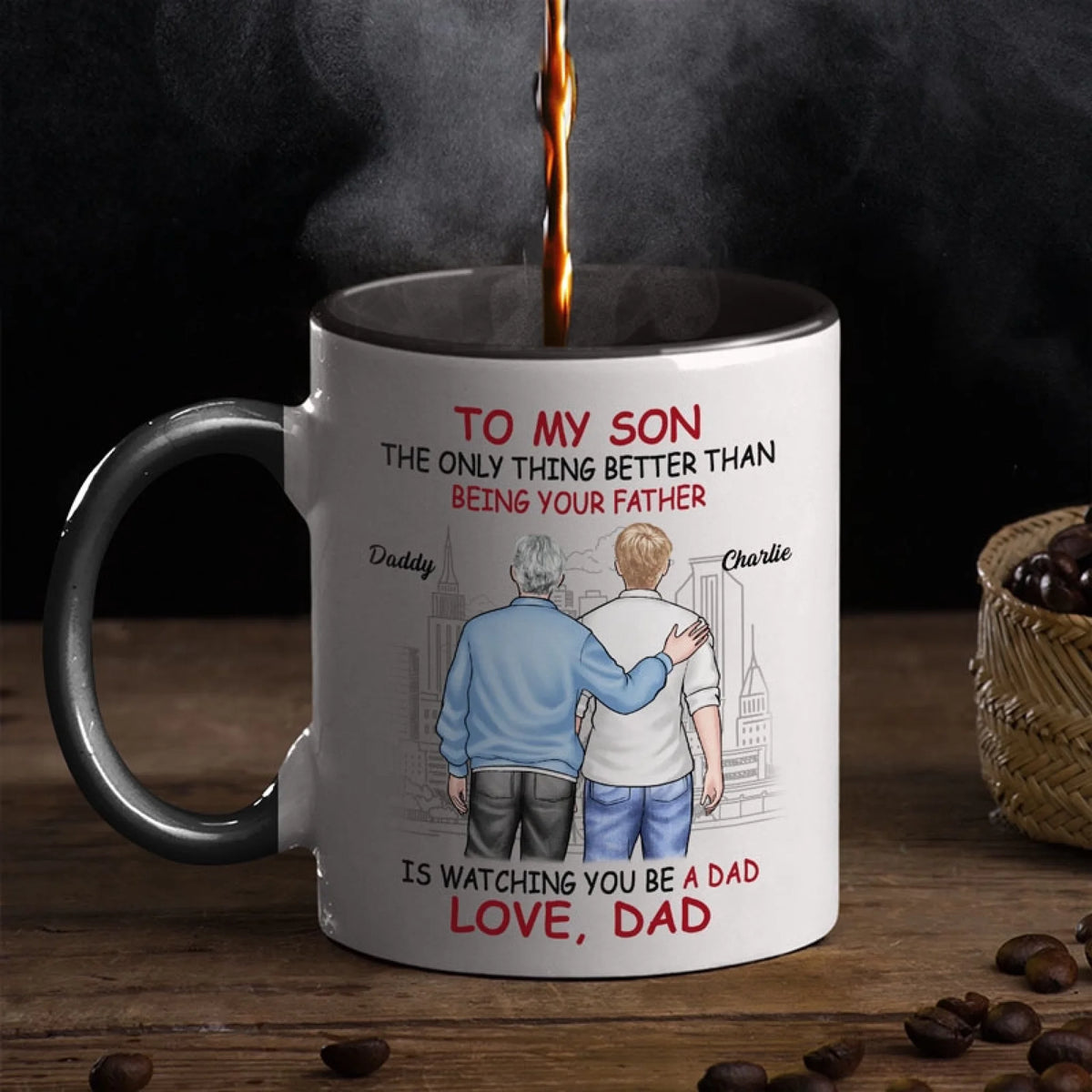 Proud Of You - Family Personalized Custom Accent Mug - Gift For Son