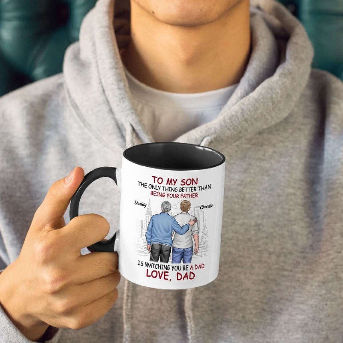 Proud Of You - Family Personalized Custom Accent Mug - Gift For Son