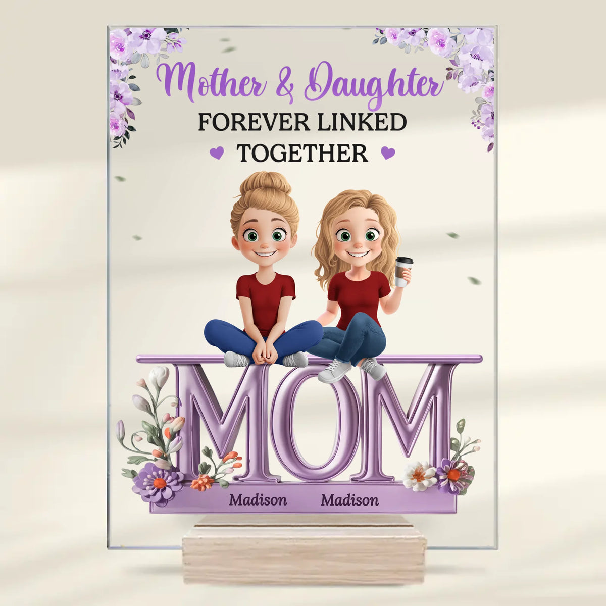 Strong Women, Strong Bonds - Family Personalized Custom Rectangle Shaped Acrylic Plaque - Mother's Day, Gift For Mom, Daughter