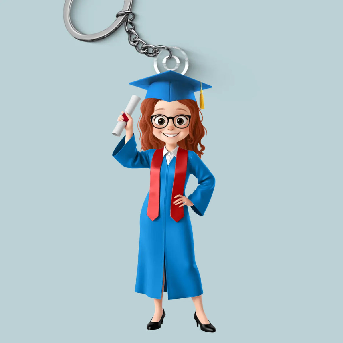 A Journey Completed, A New One Begins - Family Personalized Custom Shaped Acrylic Keychain - Graduation Gift For Family Members, Siblings, Brothers, Sisters