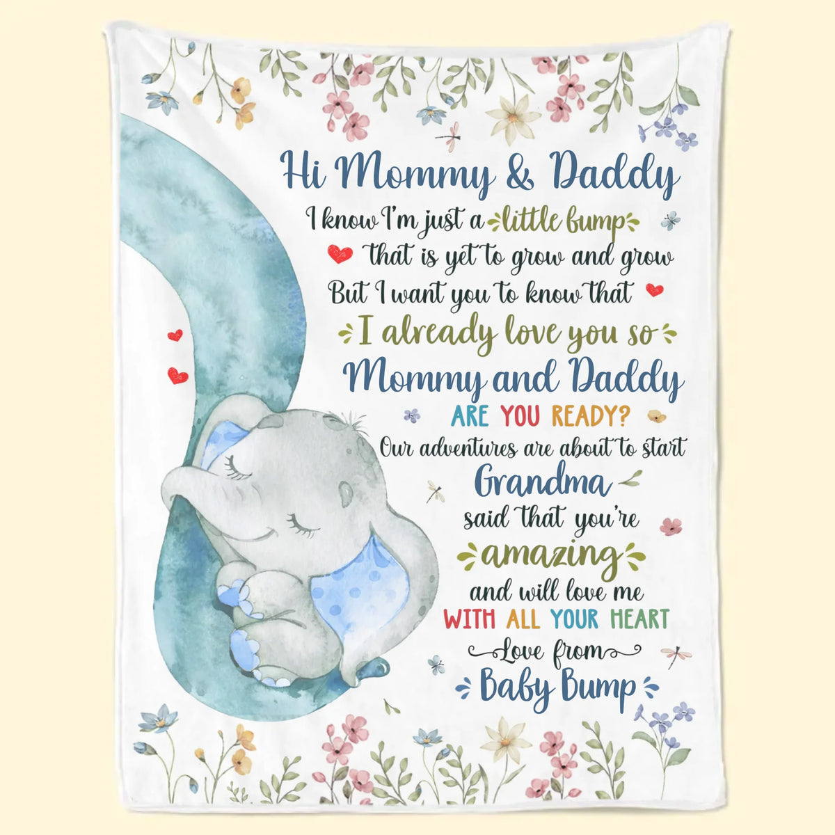 Love From Your Baby Bump - Family Personalized Custom Blanket - Mother's Day, Baby Shower Gift, Gift For First Mom