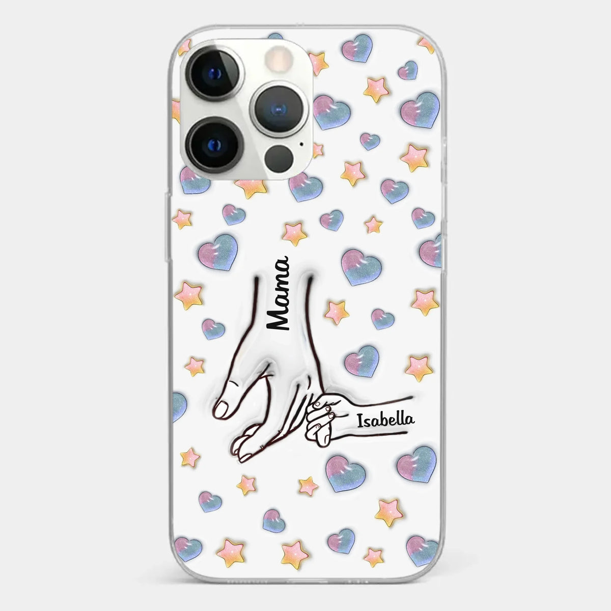 A Bond That Warms The Heart - Family Personalized Custom 3D Inflated Effect Printed Clear Phone Case - Mother's Day, Gift For Mom, Grandma
