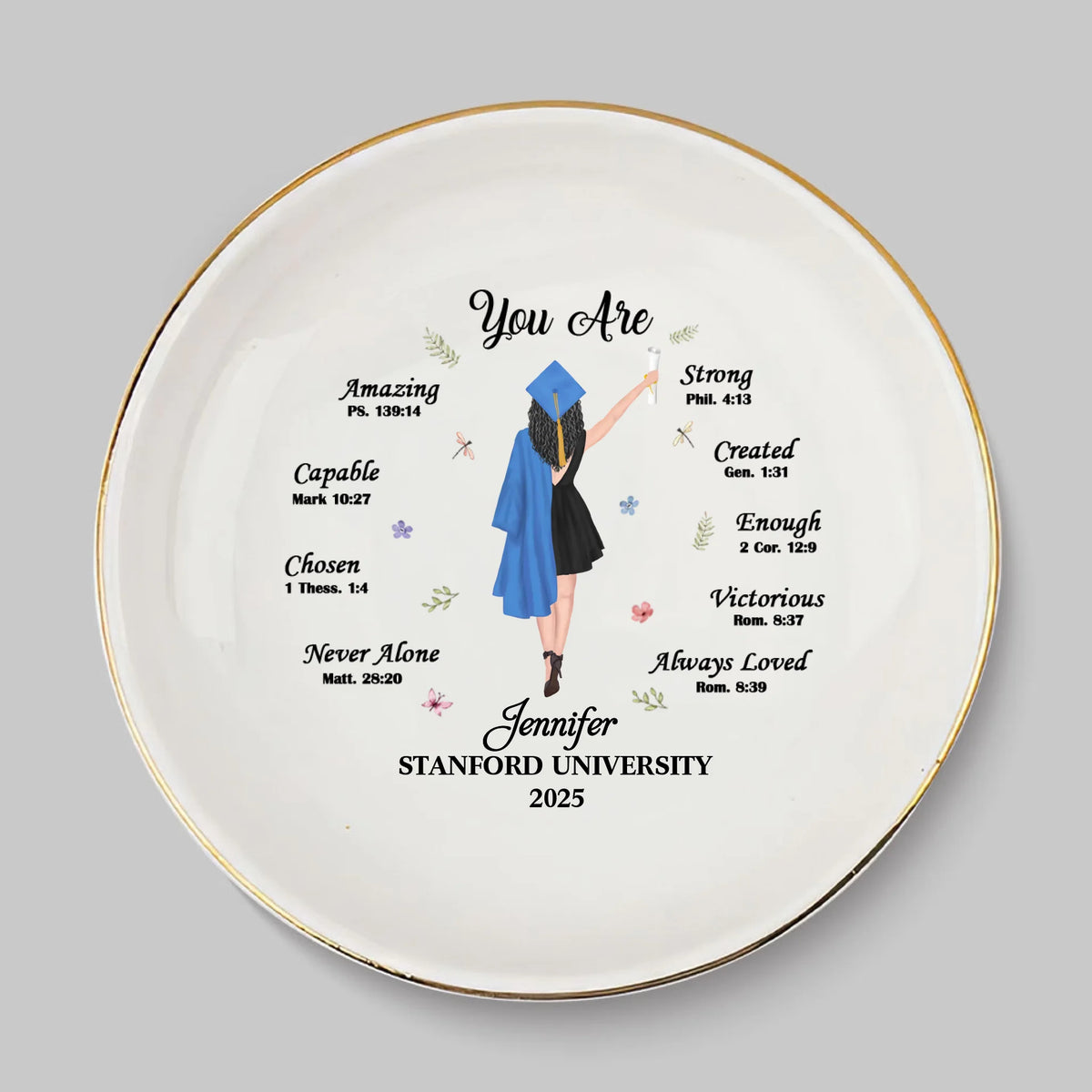 The Future Is Bright, Keep Rising - Family Personalized Custom Jewelry Dish - Graduation Gift For Family Members, Siblings, Brothers, Sisters