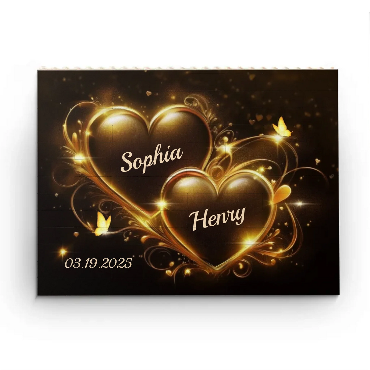 Together In Love, Forever In Heart - Couple Personalized Custom Horizontal Rectangle Shaped Building Brick Blocks - Gift For Husband Wife, Anniversary