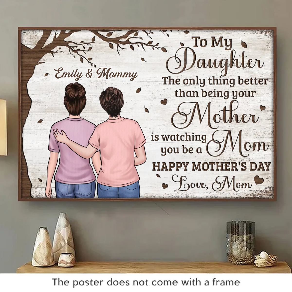 The Greatest Joy, Watching You Become A Mom - Family Personalized Custom Horizontal Poster - Mother's Day, Gift For Mom, Daughter