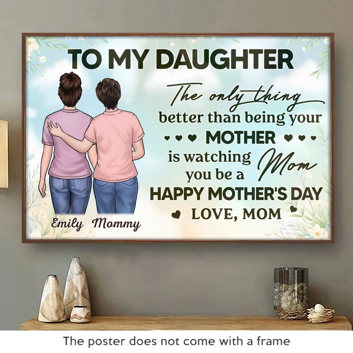 A Love No Words Can Define - Family Personalized Custom Horizontal Poster - Mother's Day, Gift For Mom, Daughter