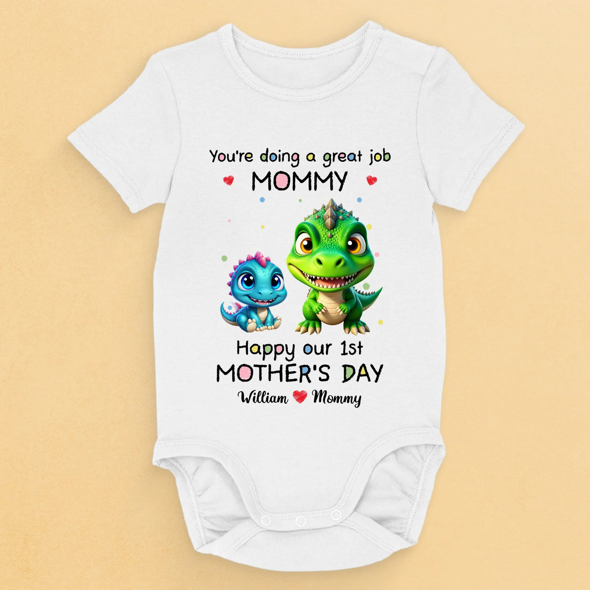 Our First Mother’s Day Together - Family Personalized Custom Baby Onesie - Mother's Day, Baby Shower Gift, Gift For First Mom