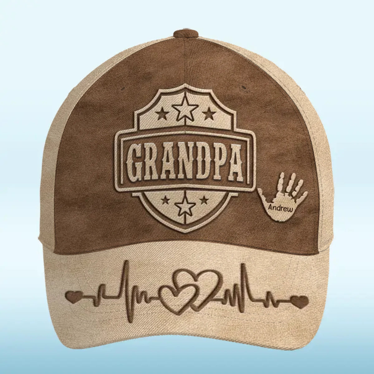 Handcrafted With Love - Family Personalized Custom Hat, All Over Print Classic Cap - Father's Day, Gift For Dad, Grandpa