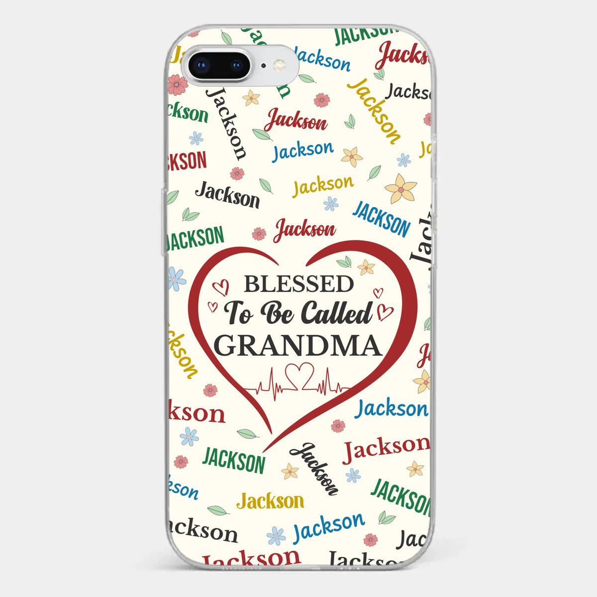 A Name Written In Love, Grandma - Family Personalized Custom Clear Phone Case - Mother's Day Gift For Mom, Grandma