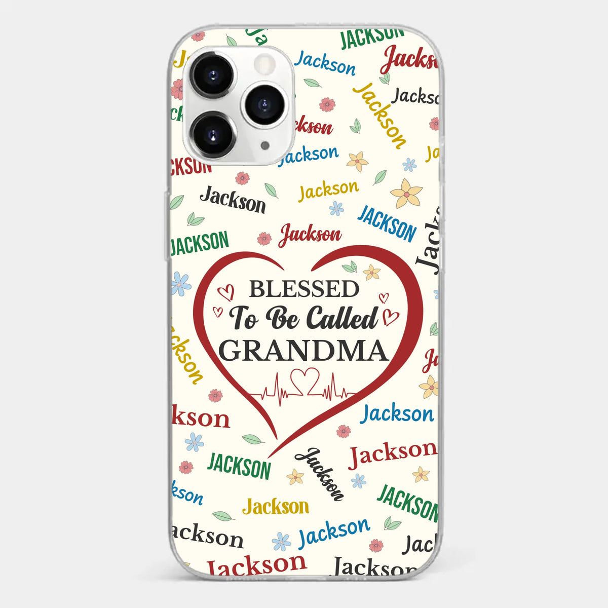 A Name Written In Love, Grandma - Family Personalized Custom Clear Phone Case - Mother's Day Gift For Mom, Grandma