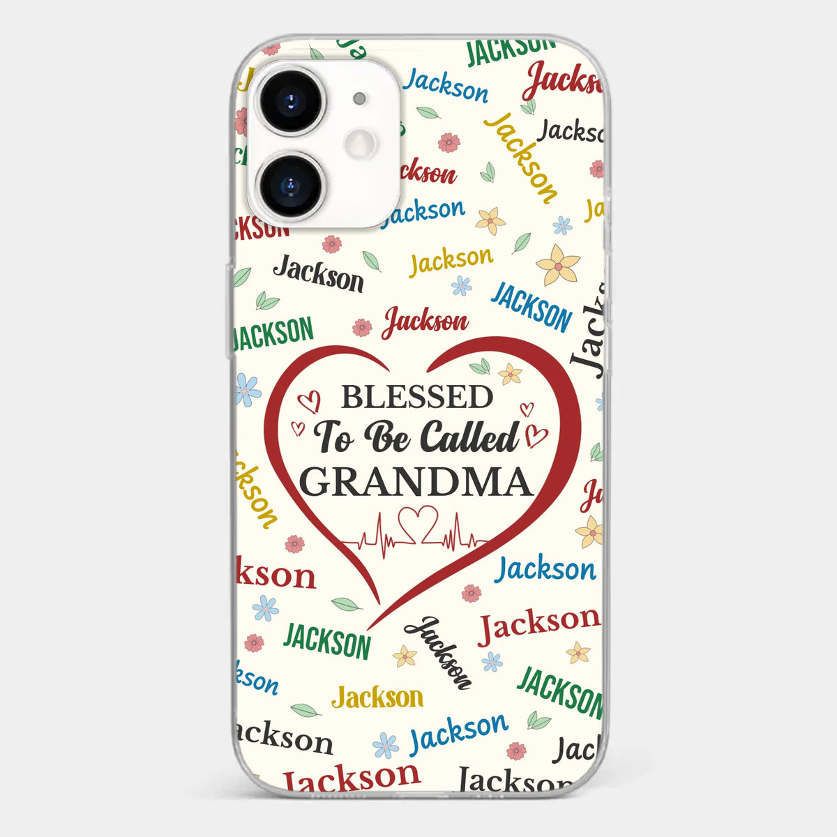 A Name Written In Love, Grandma - Family Personalized Custom Clear Phone Case - Mother's Day Gift For Mom, Grandma