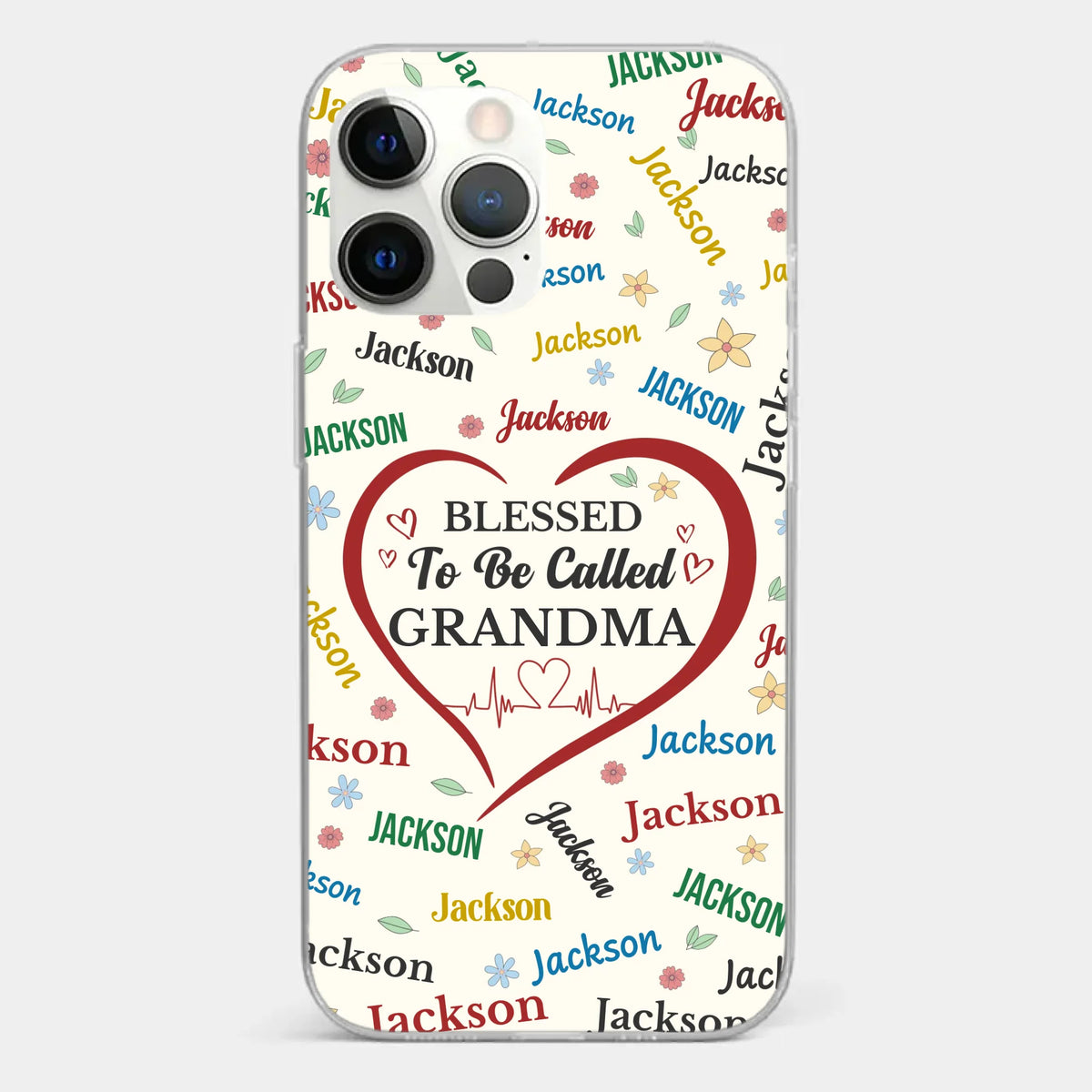 A Name Written In Love, Grandma - Family Personalized Custom Clear Phone Case - Mother's Day Gift For Mom, Grandma