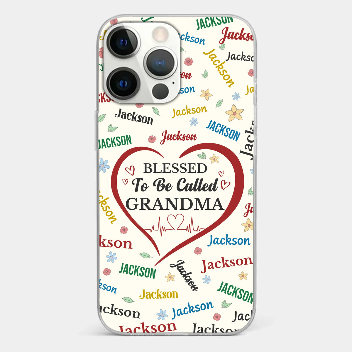 A Name Written In Love, Grandma - Family Personalized Custom Clear Phone Case - Mother's Day Gift For Mom, Grandma