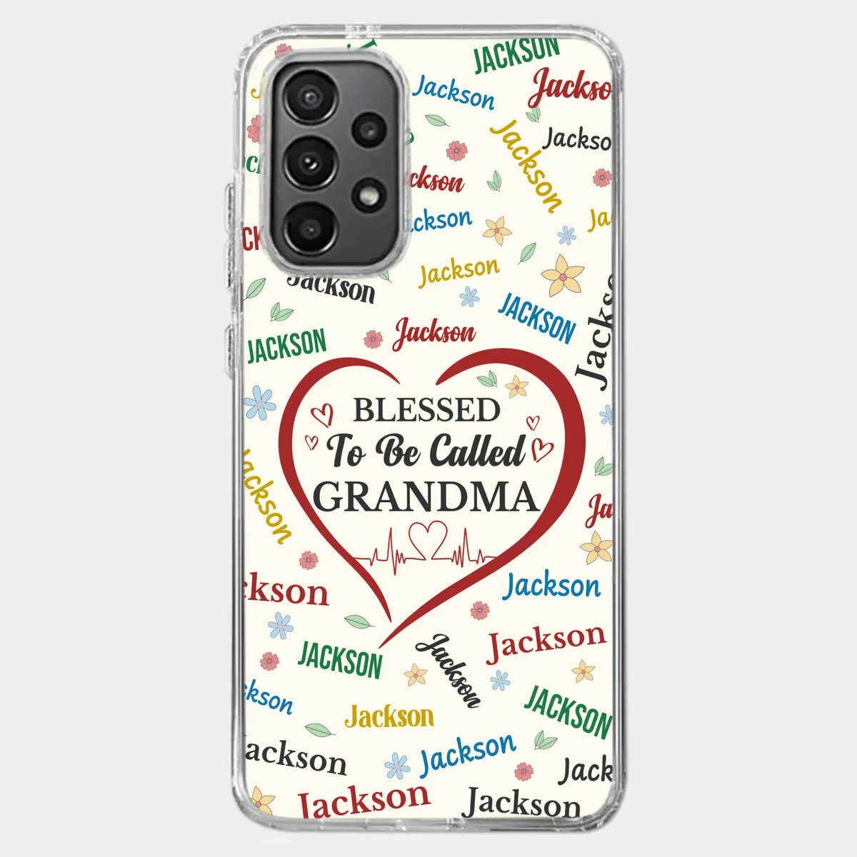 A Name Written In Love, Grandma - Family Personalized Custom Clear Phone Case - Mother's Day Gift For Mom, Grandma