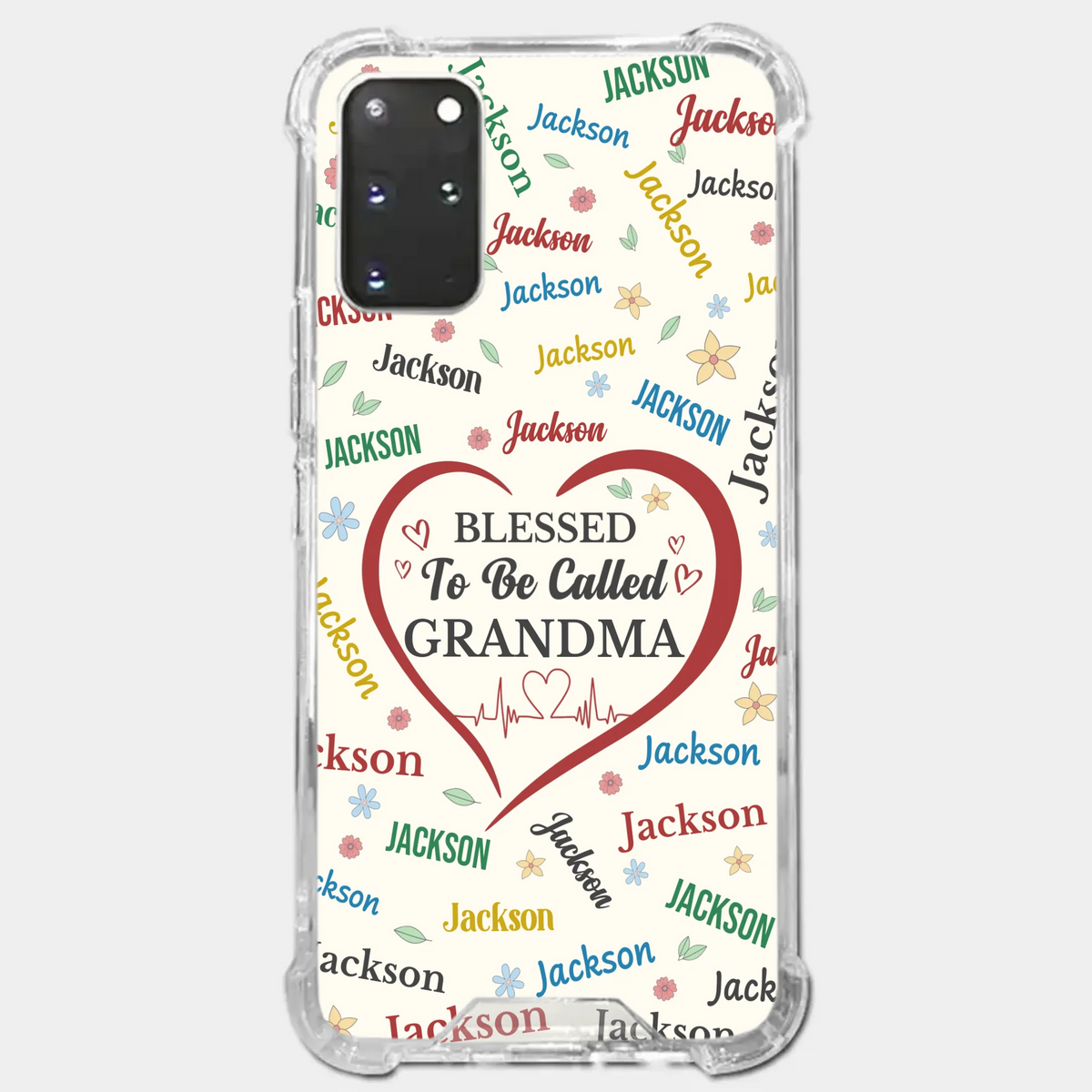 A Name Written In Love, Grandma - Family Personalized Custom Clear Phone Case - Mother's Day Gift For Mom, Grandma