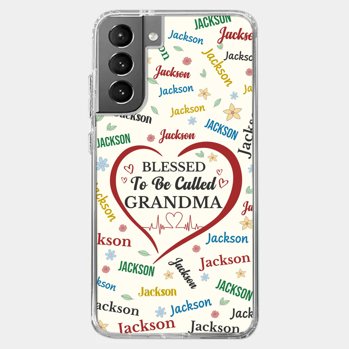 A Name Written In Love, Grandma - Family Personalized Custom Clear Phone Case - Mother's Day Gift For Mom, Grandma