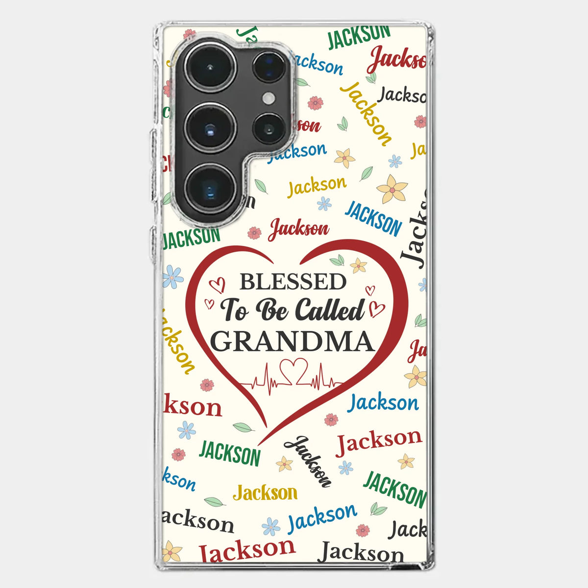 A Name Written In Love, Grandma - Family Personalized Custom Clear Phone Case - Mother's Day Gift For Mom, Grandma
