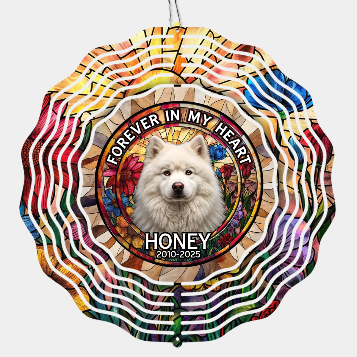 Custom Photo A Piece Of My Heart Spins With You - Memorial Personalized Custom Wind Spinner - Sympathy Gift For Pet Owners, Pet Lovers