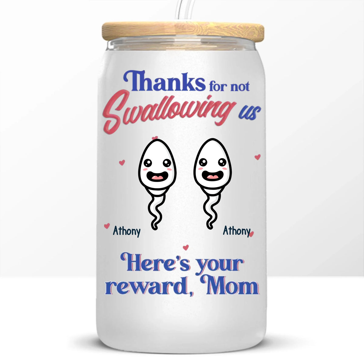 We Are Grateful, Mom - Family Personalized Custom Glass Cup, Iced Coffee Cup - Mother's Day, Gift For Mom, Grandma