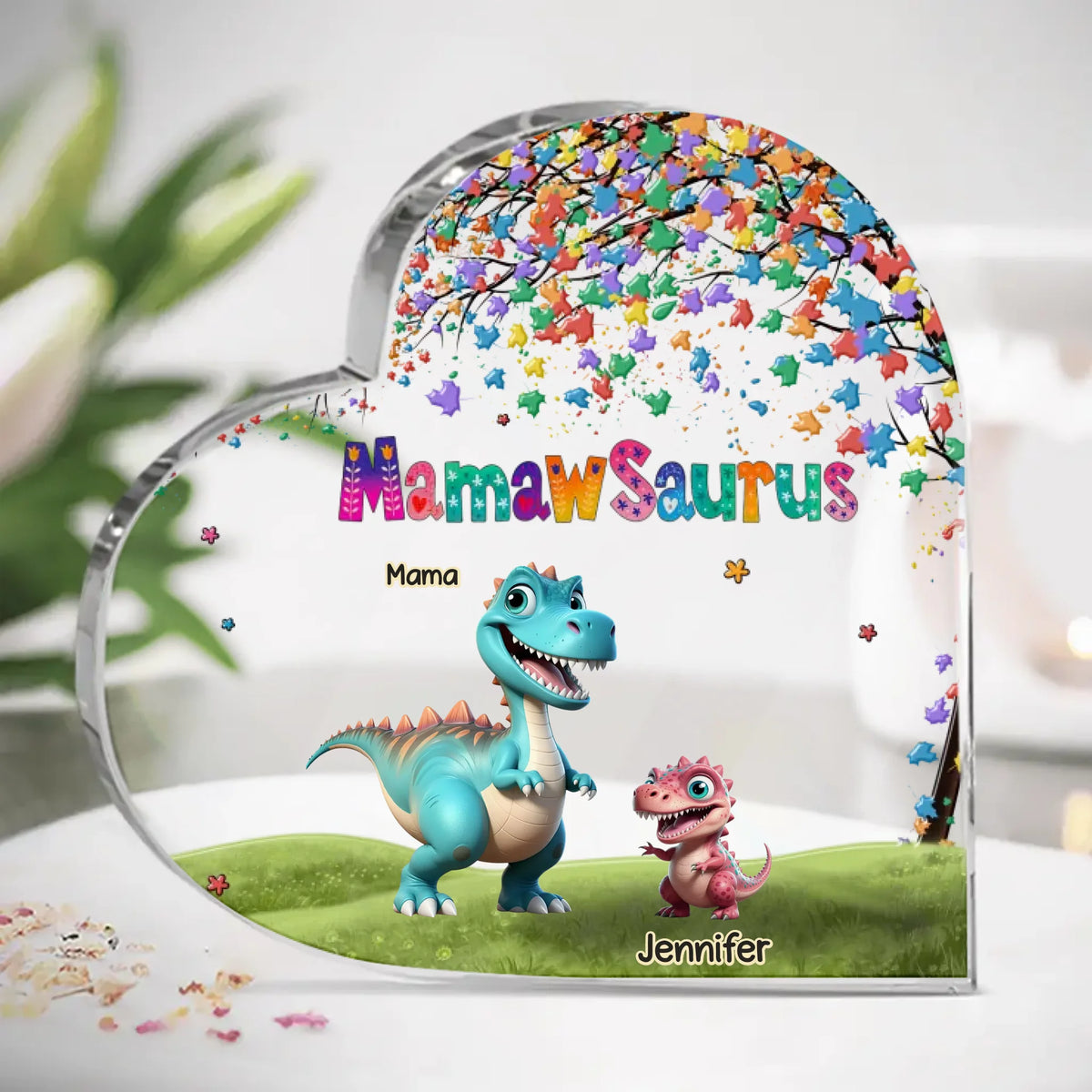 Your Love Is My Greatest Gift - Family Personalized Custom Heart Shaped Acrylic Plaque - Mother's Day, Gift For Mom, Grandma