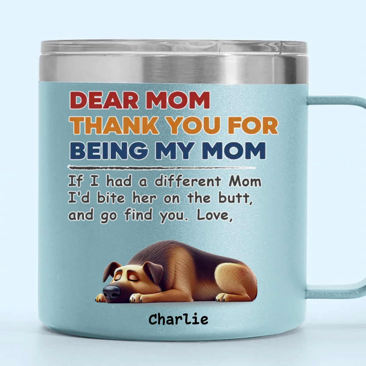 Dogs Make Life Whole - Dog Personalized Custom 14oz Stainless Steel Tumbler With Handle - Gift For Pet Owners, Pet Lovers