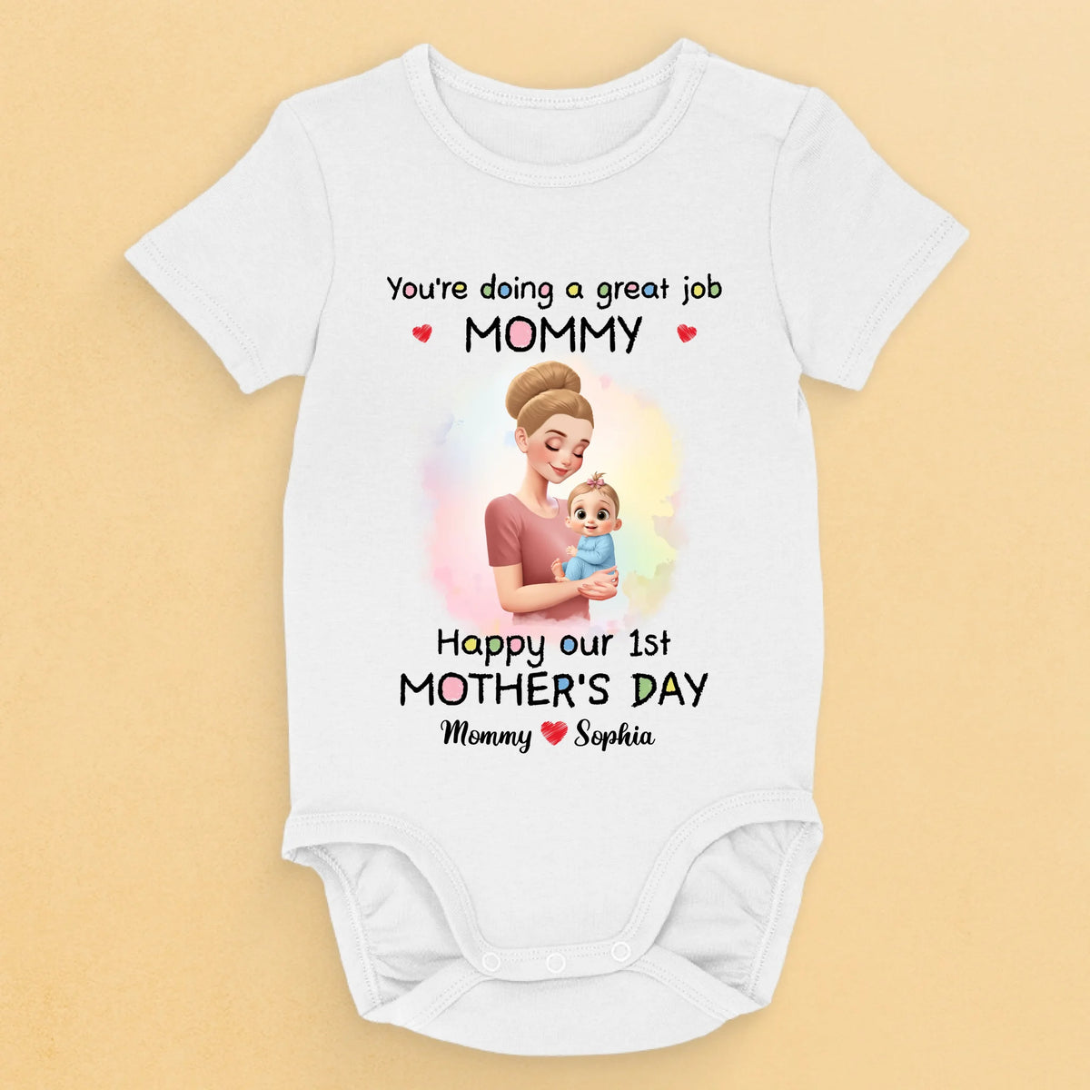 You're My Hero, Mommy - Family Personalized Custom Baby Onesie - Mother's Day, Baby Shower Gift, Gift For First Mom