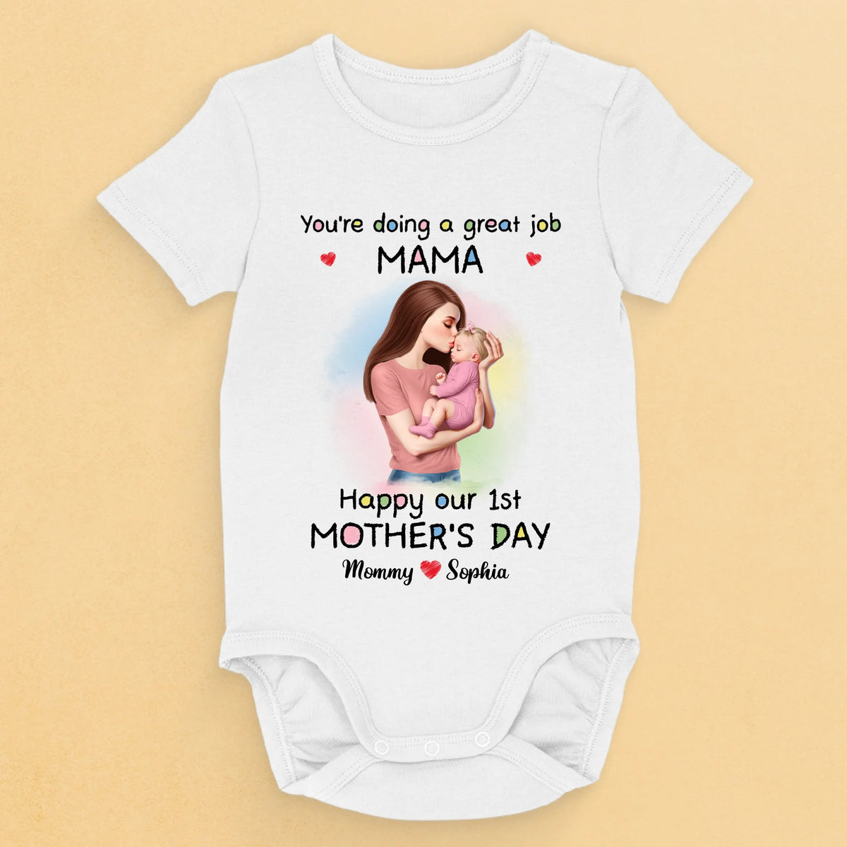 Mom, You're My Everything - Family Personalized Custom Baby Onesie - Mother's Day, Baby Shower Gift, Gift For First Mom